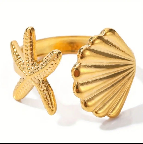 NEW! Starfish & Shell Adjustable Ring – Everyday Style or Gift Ready - Picture 9 of 9
